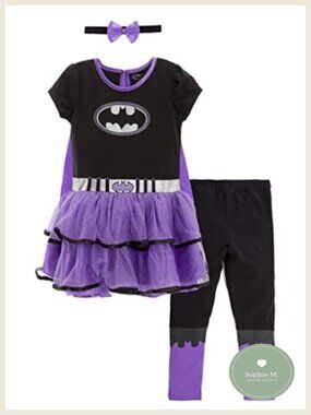 Justice League Superhero Tutu Dress Set with Cape for Girls Cosplay Halloween